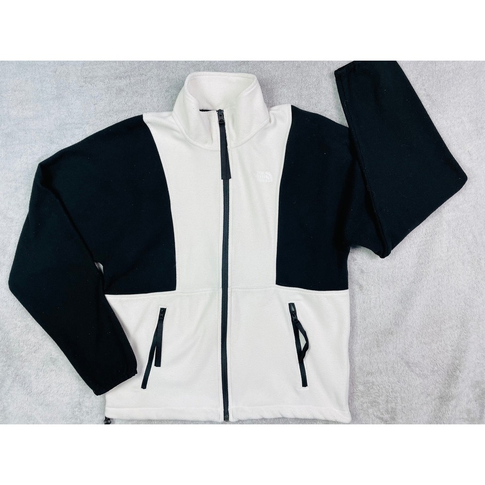 The North Face Men's Small TKA Attitude Full Zip Fleece Jacket White Black